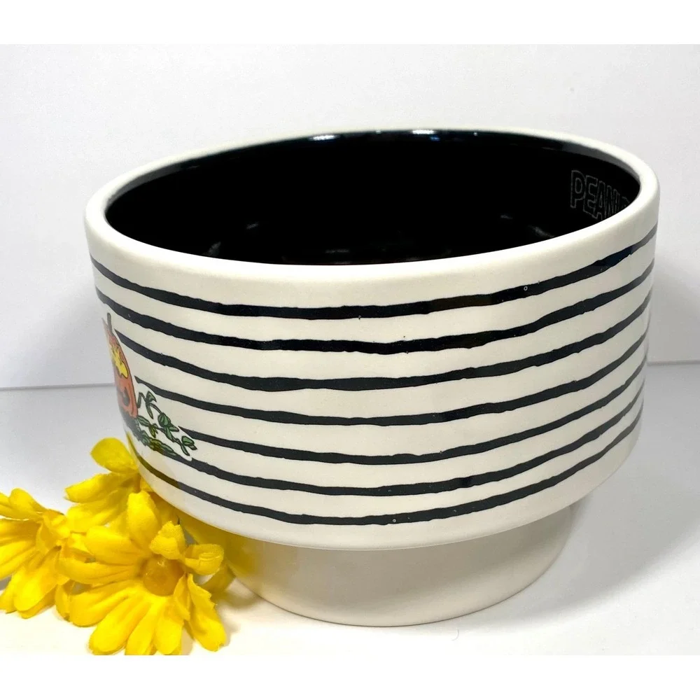 Rae Dunn Peanuts Howler Ceramic Pet Dog Bowl 6